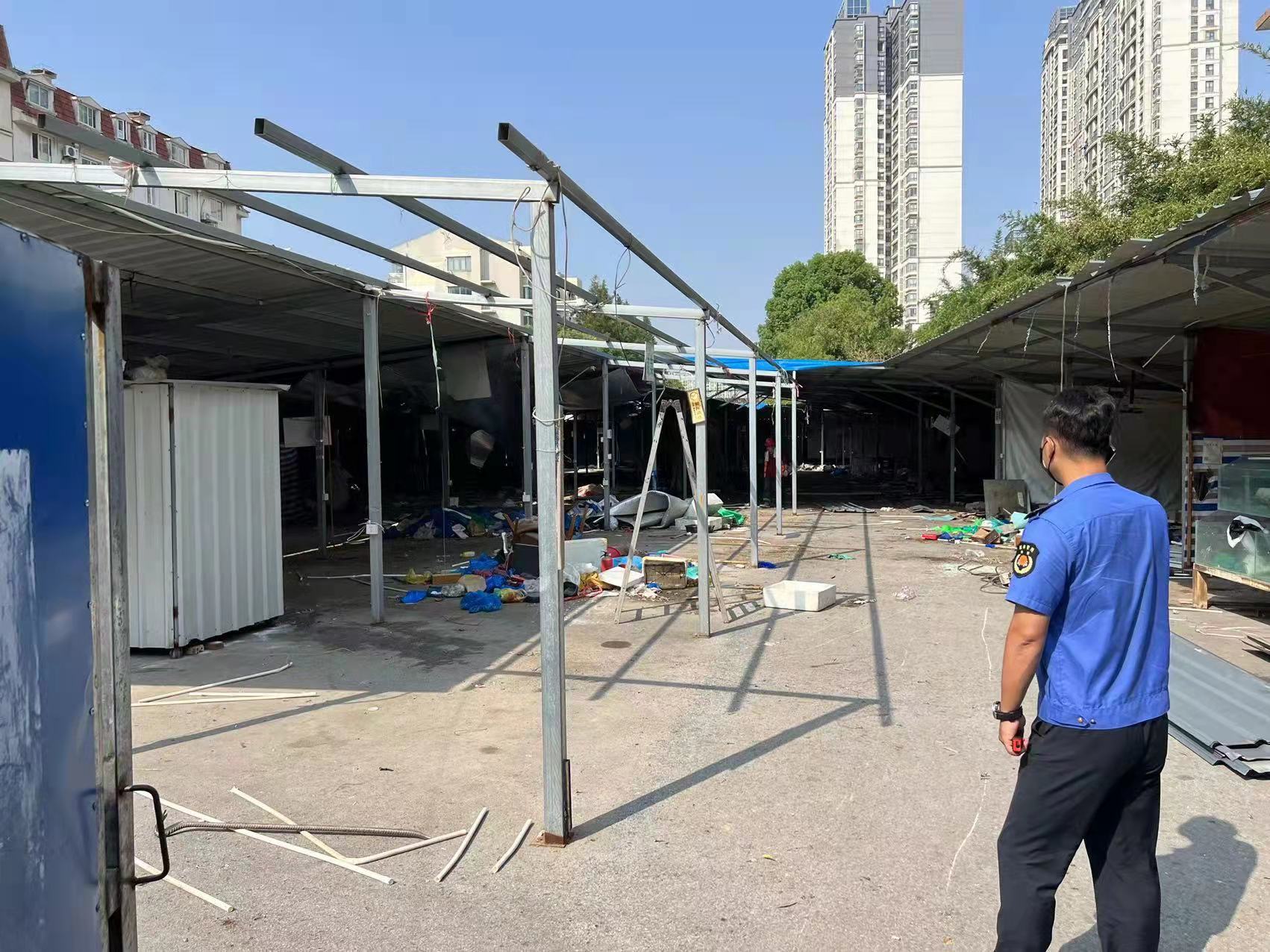 姑苏区沧浪新城拆除2000多平米临时竞技宝JJB官网入口建筑